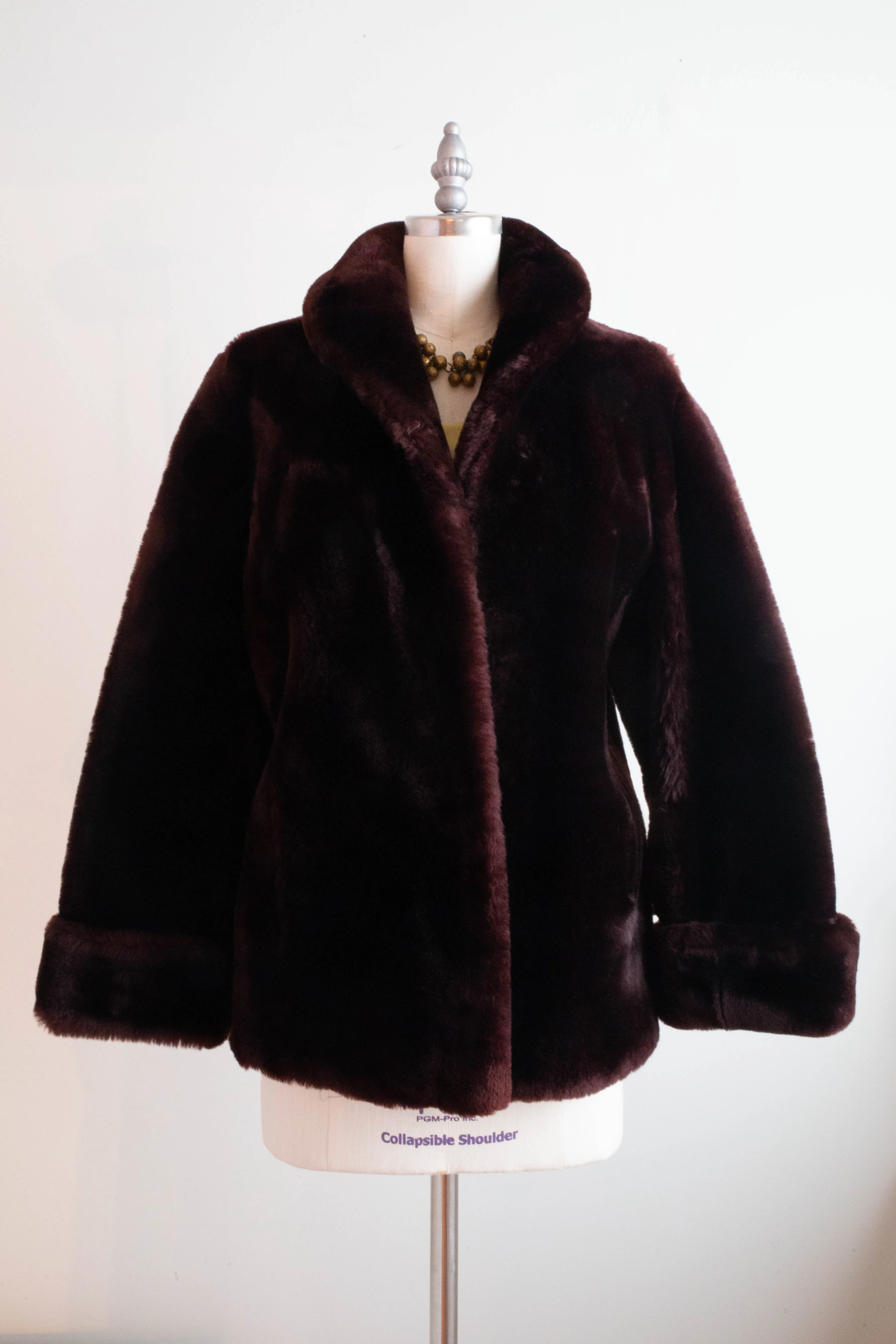 1940's Mahogany Mouton Fur "Chubby" Jacket / SM