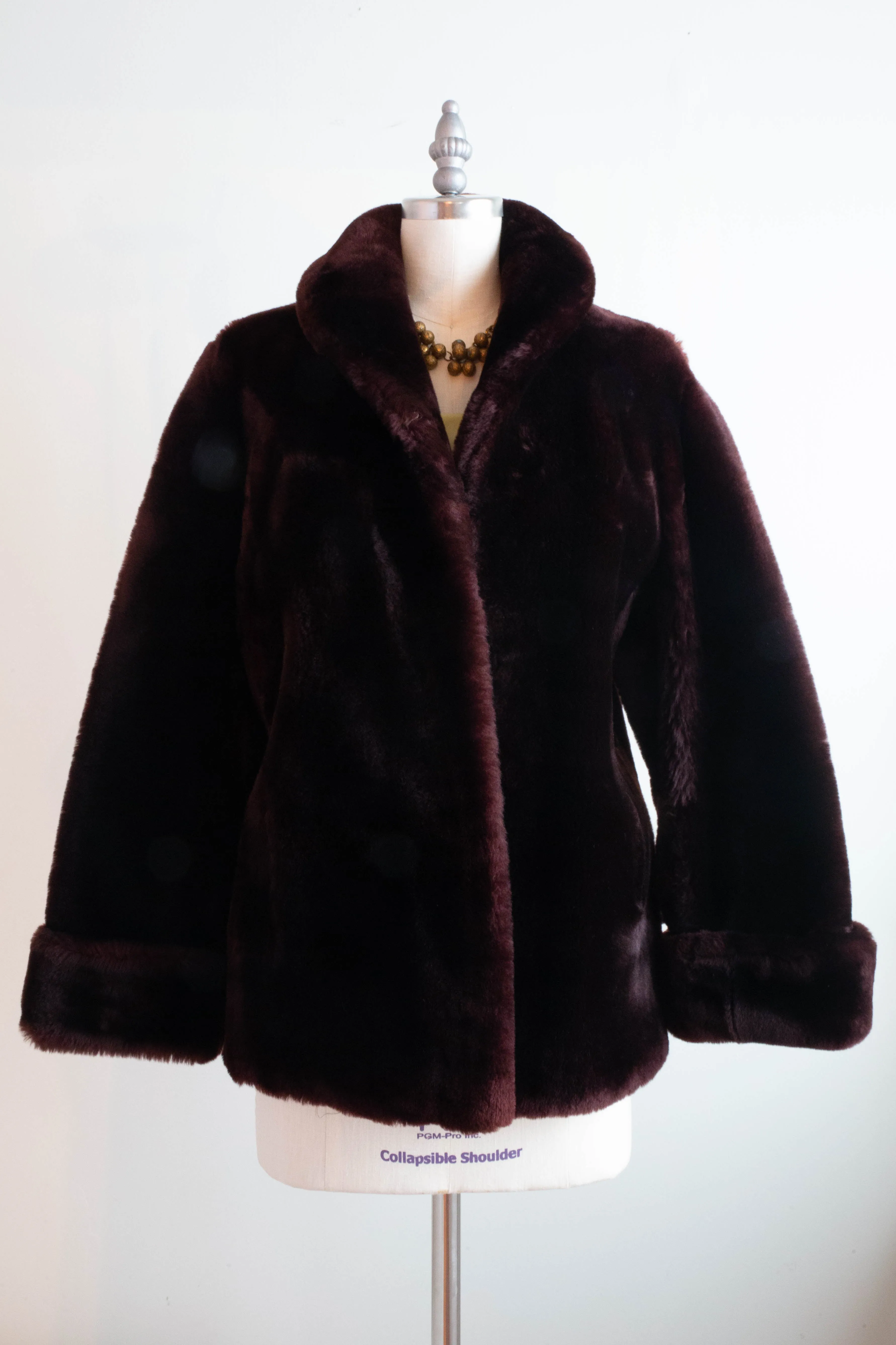 1940's Mahogany Mouton Fur "Chubby" Jacket / SM