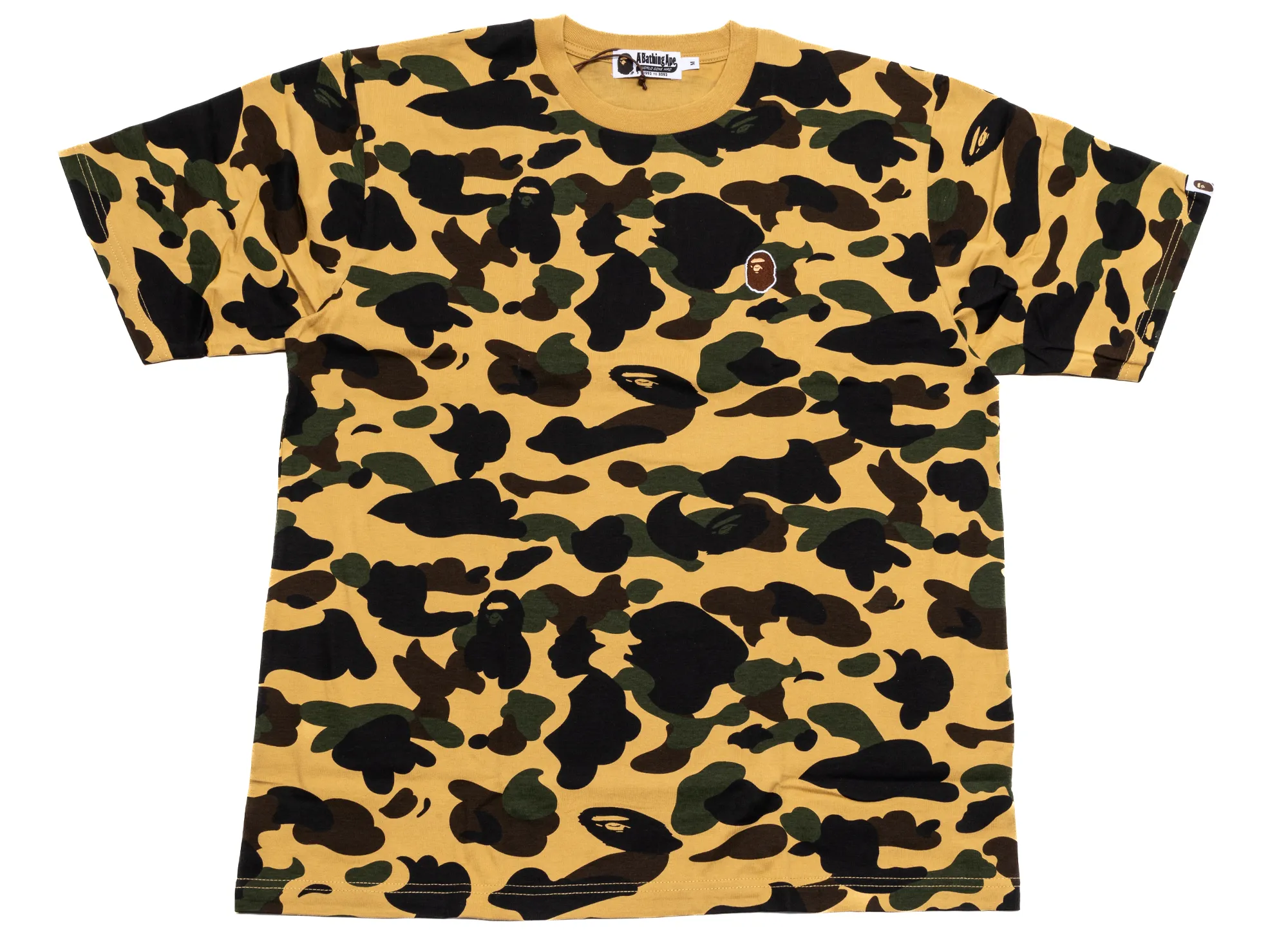 A Bathing Ape 1st Camo One Point Tee in Yellow