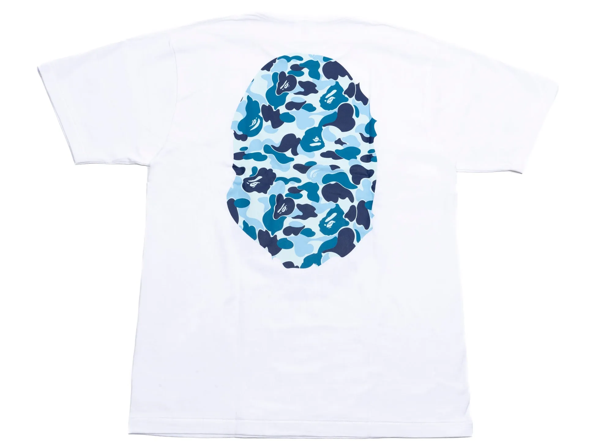 A Bathing Ape ABC Camo Big Ape Head Tee in White/Blue