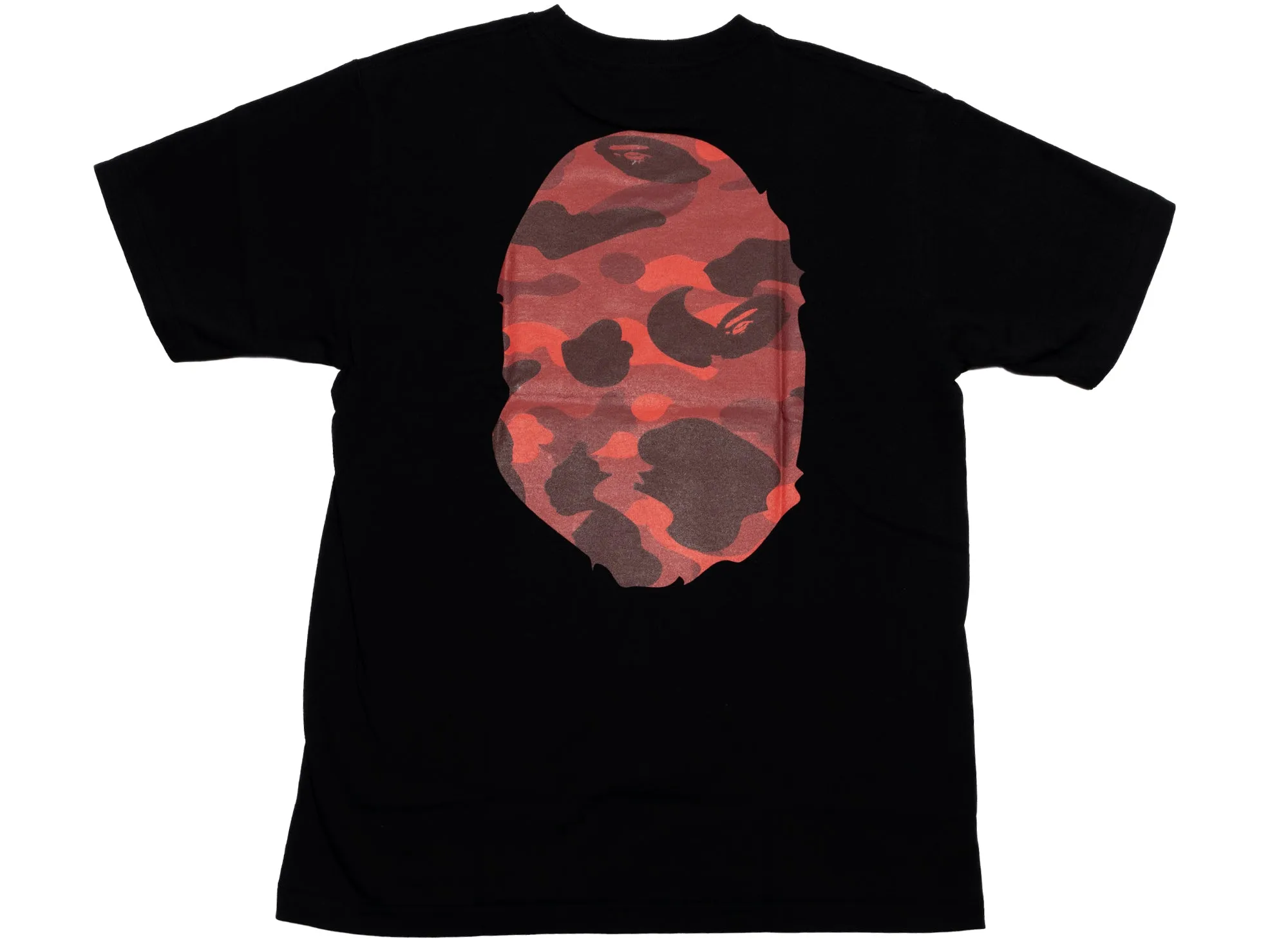A Bathing Ape Color Camo Big Ape Head Tee in Black/Red
