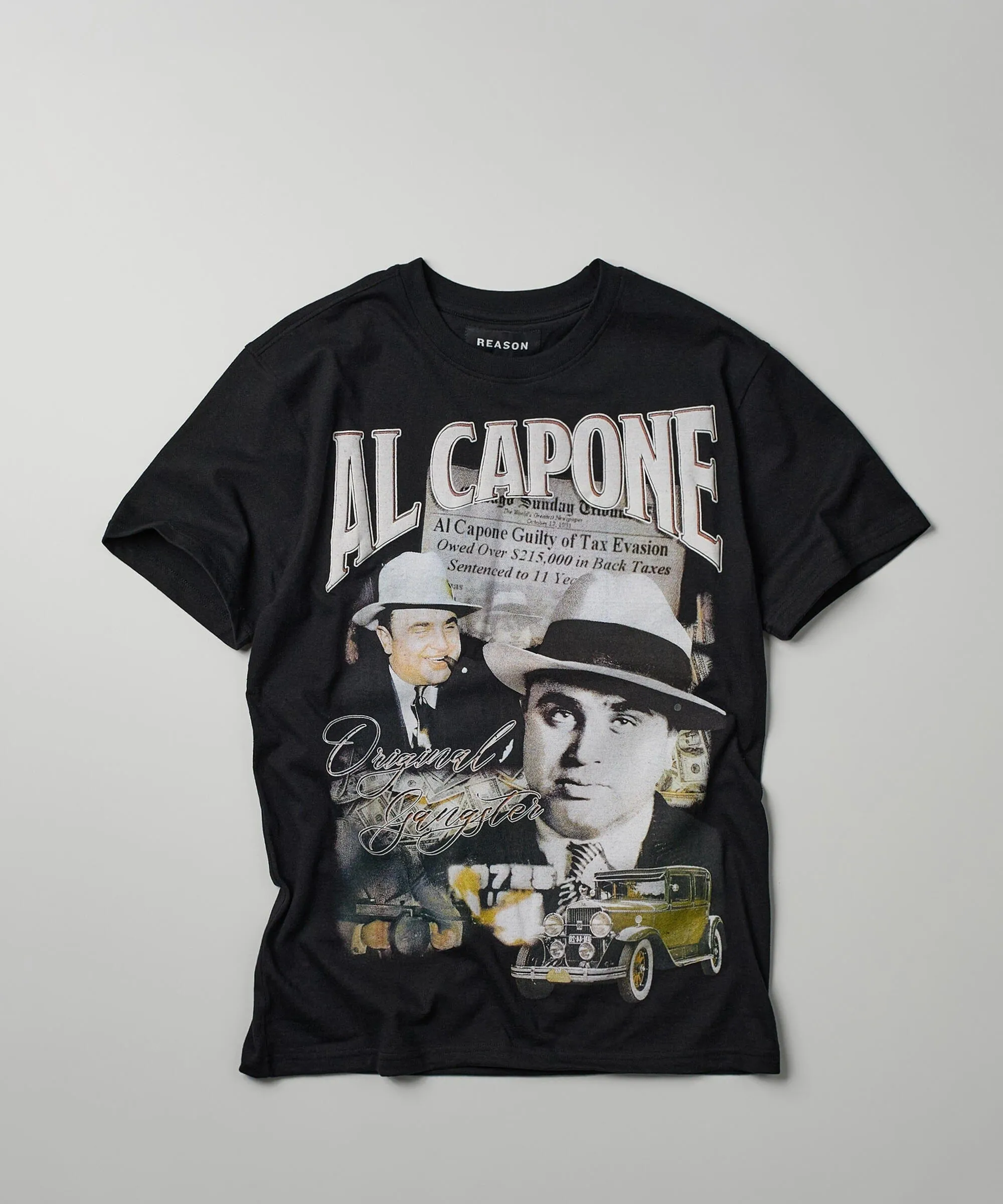 Al Capone Short Sleeve Vintage Tee - Black