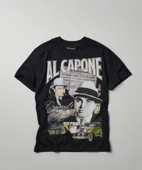 Al Capone Short Sleeve Vintage Tee - Black