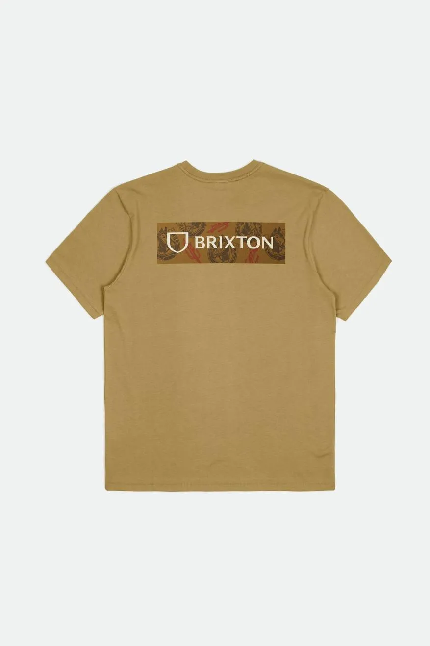 Alpha Block S/S Tailored Tee - Antelope/Golden Brown/Off White