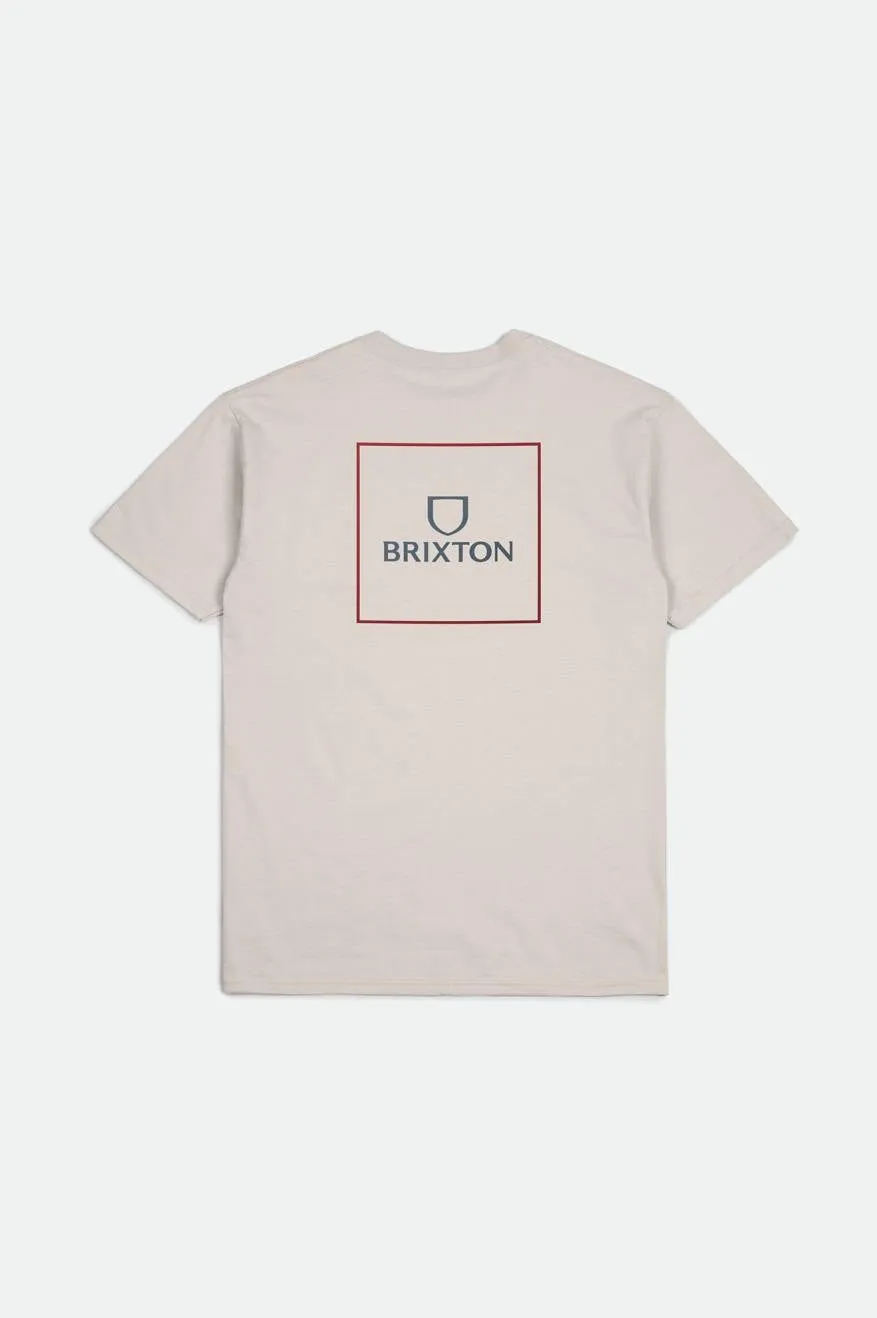 Alpha Square S/S Standard Tee - Cream/Flint Blue/Scarlet Red