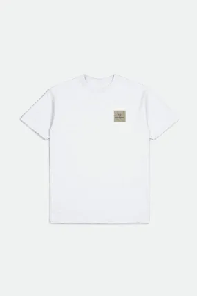 Alpha Square S/S Standard Tee - White/Washed Navy/Sepia