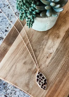 Animal Print Leather Pendant Necklace