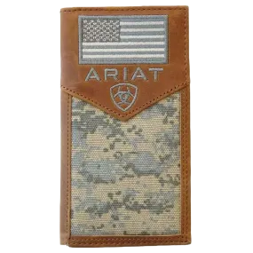 Ariat Digital Camo & Embroidered Flag Bi-fold Rodeo Wallet A3536428