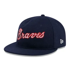 Atlanta Braves Melton Wool Navy Retro Crown 9FIFTY Strapback Cap