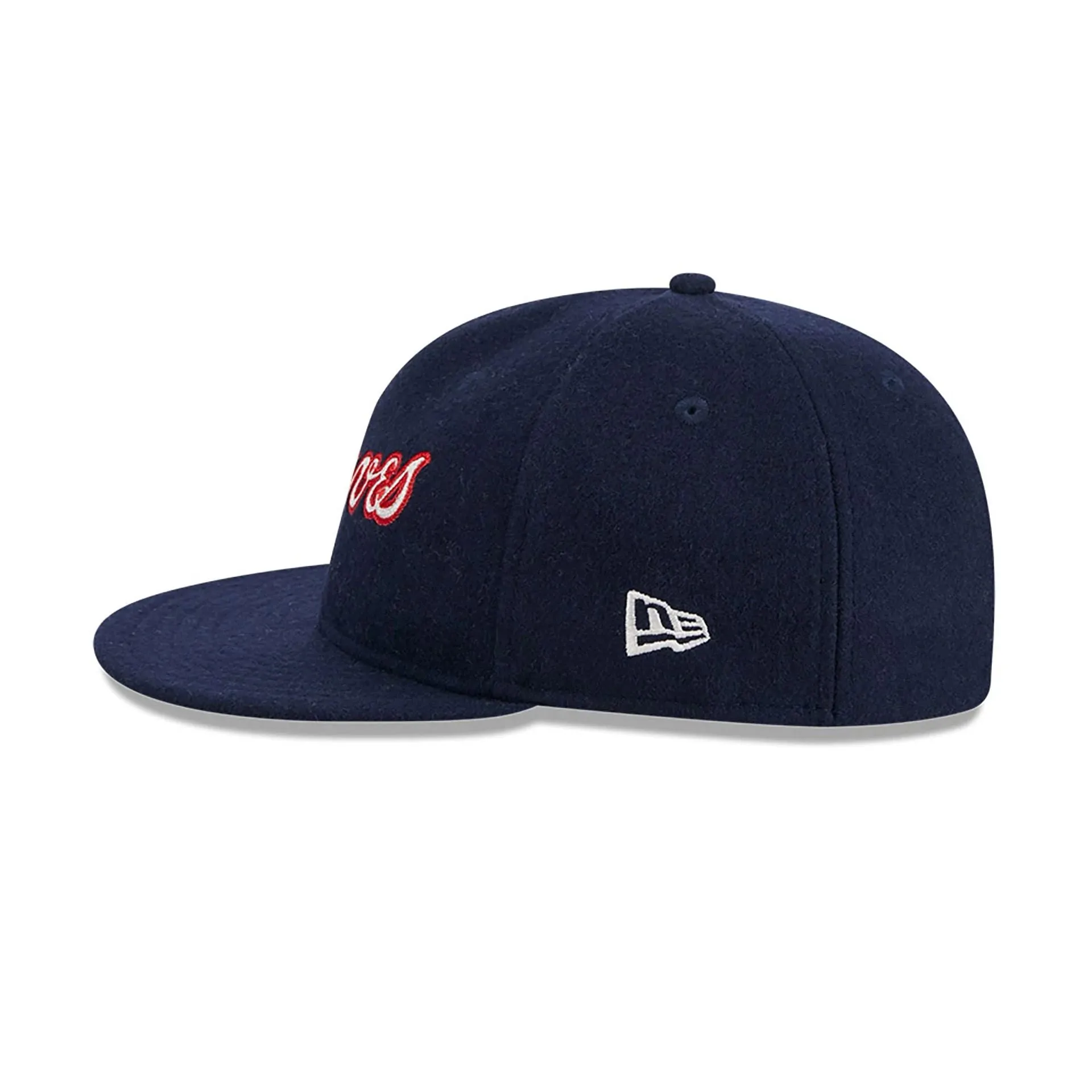Atlanta Braves Melton Wool Navy Retro Crown 9FIFTY Strapback Cap