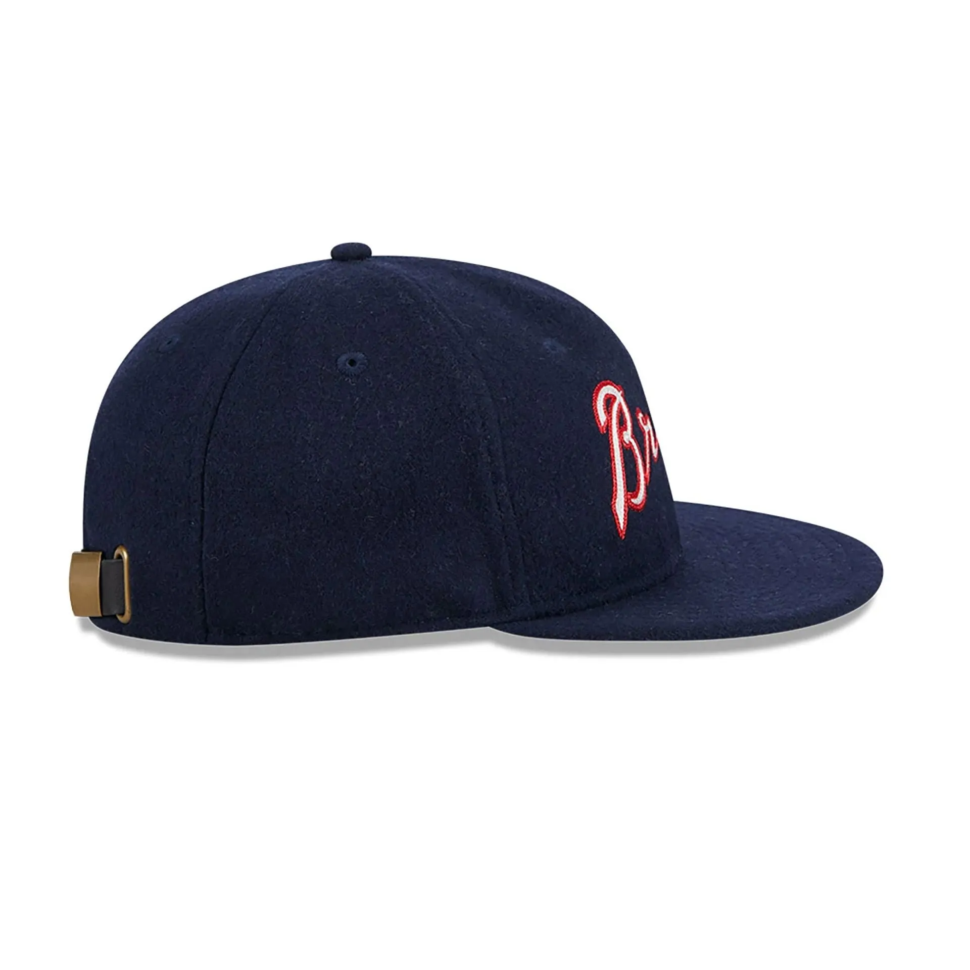 Atlanta Braves Melton Wool Navy Retro Crown 9FIFTY Strapback Cap