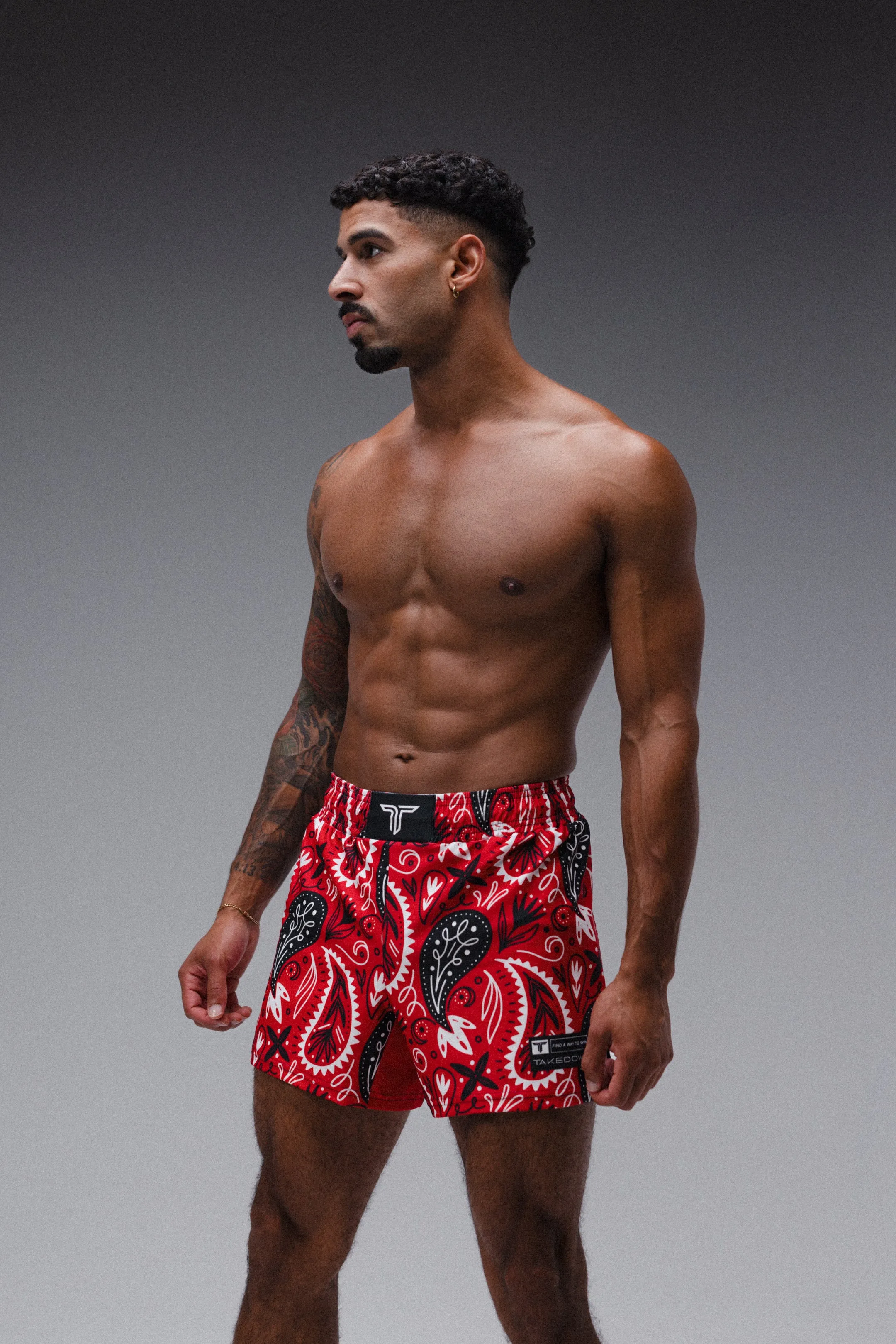 Bandana Fight Shorts (5"&7“ Inseam) - Red