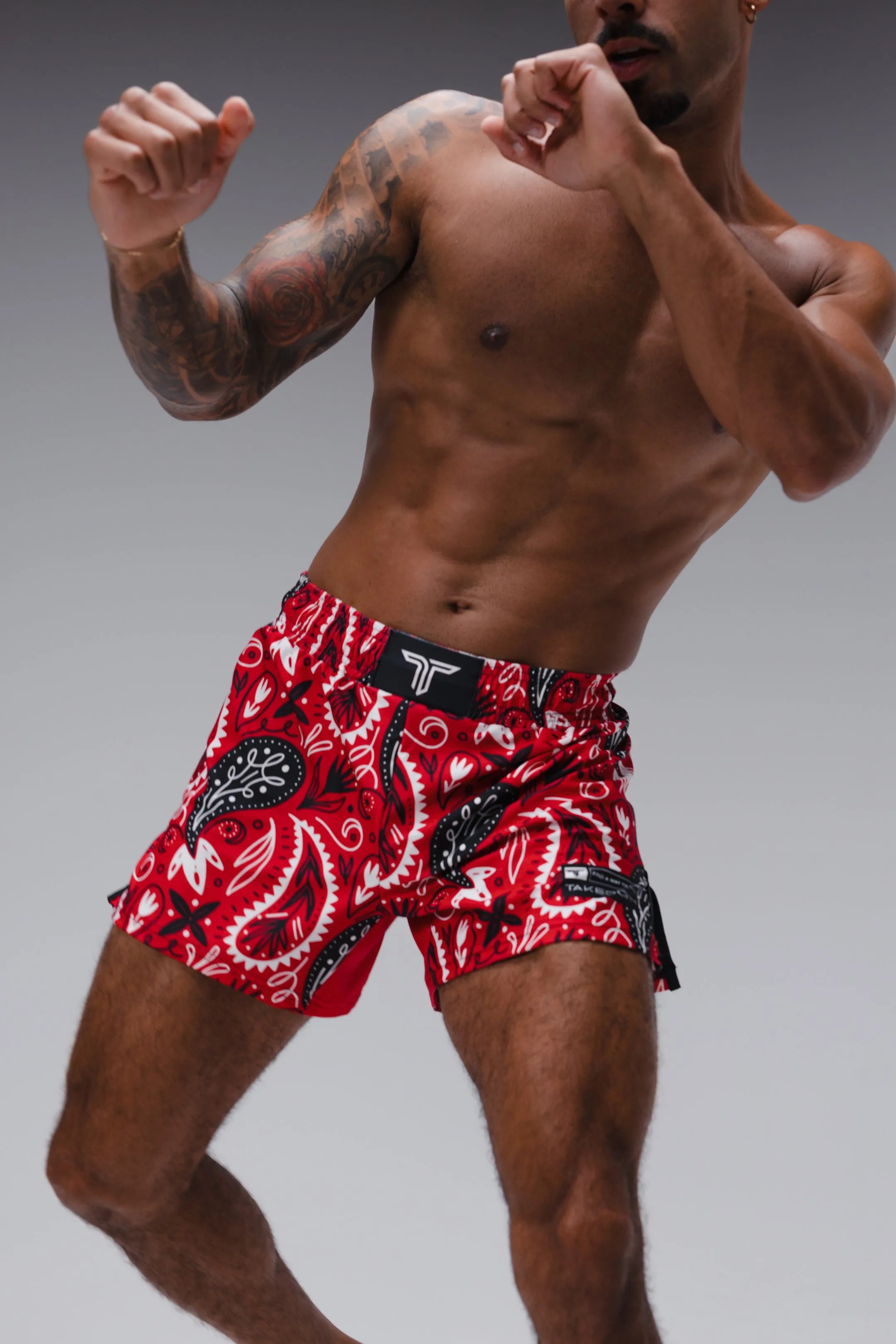 Bandana Fight Shorts (5"&7“ Inseam) - Red