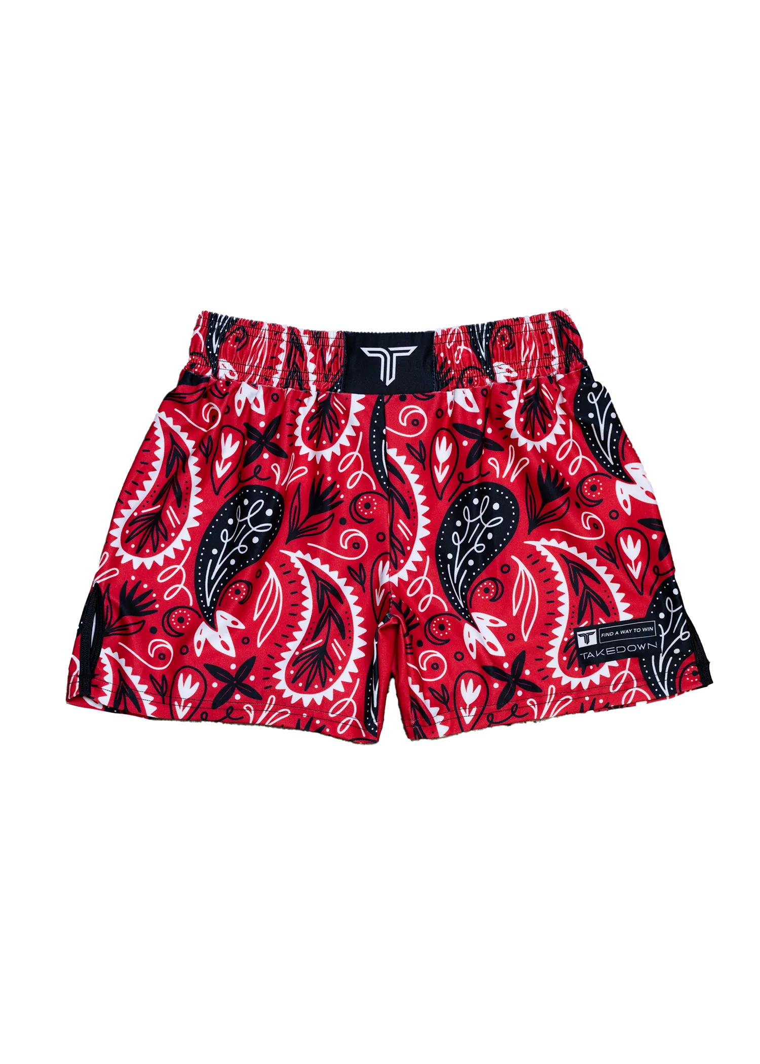 Bandana Fight Shorts (5"&7“ Inseam) - Red