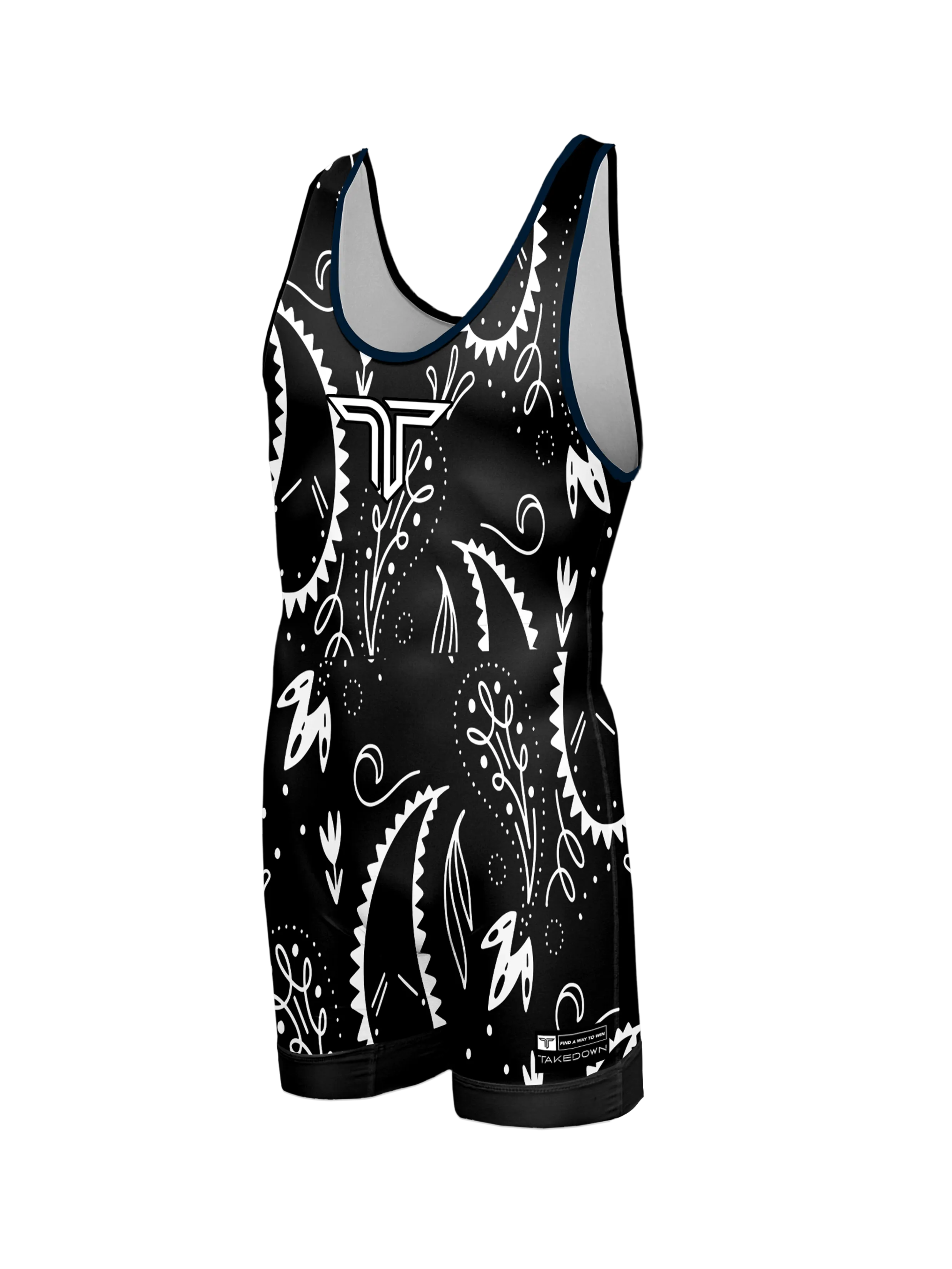 Bandana Wrestling Singlet - Black