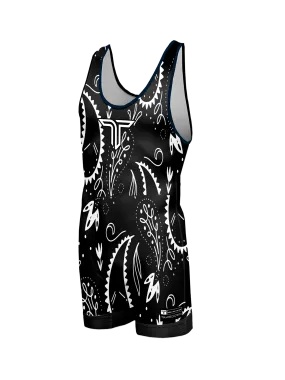 Bandana Wrestling Singlet - Black