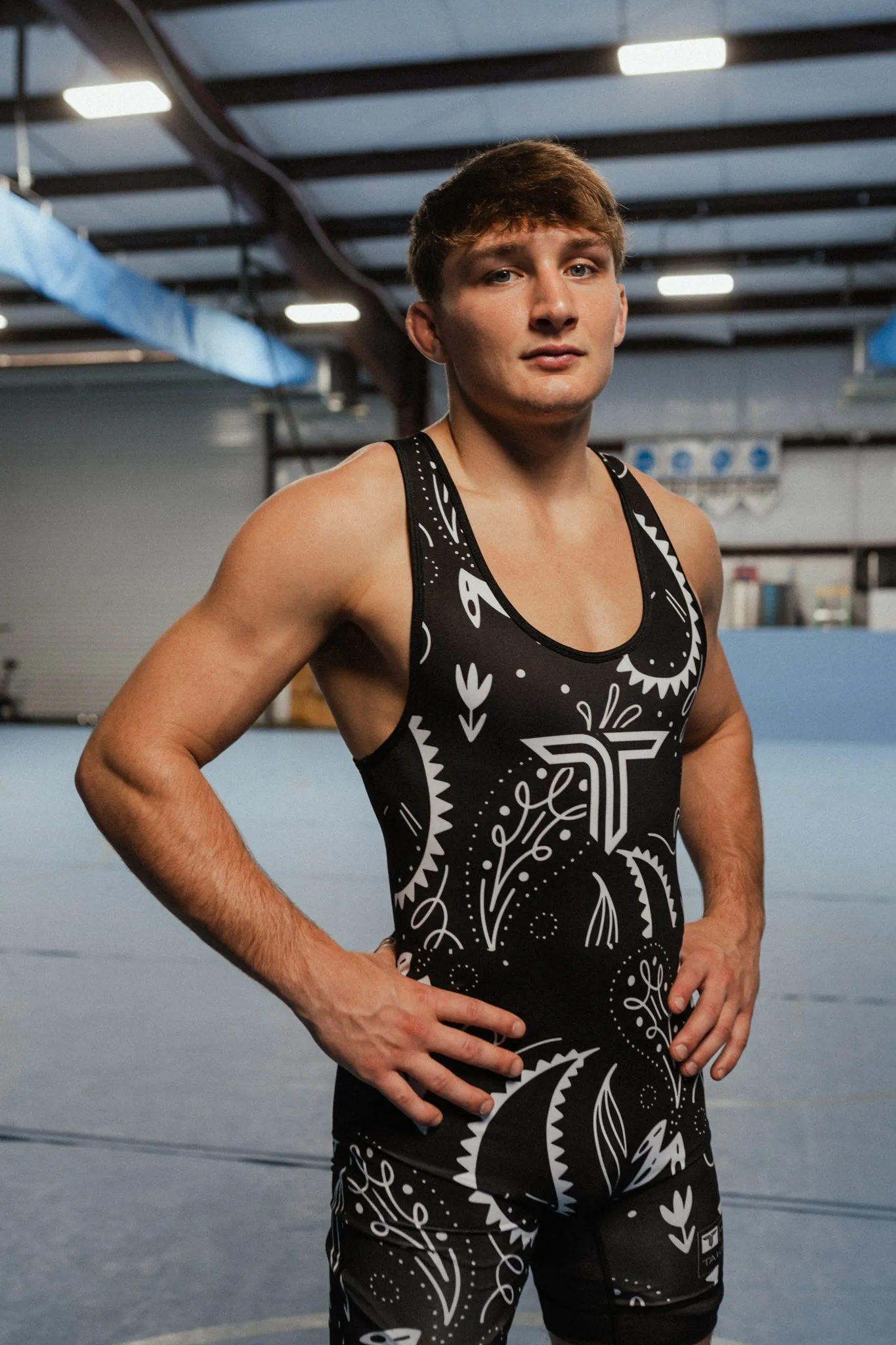 Bandana Wrestling Singlet - Black