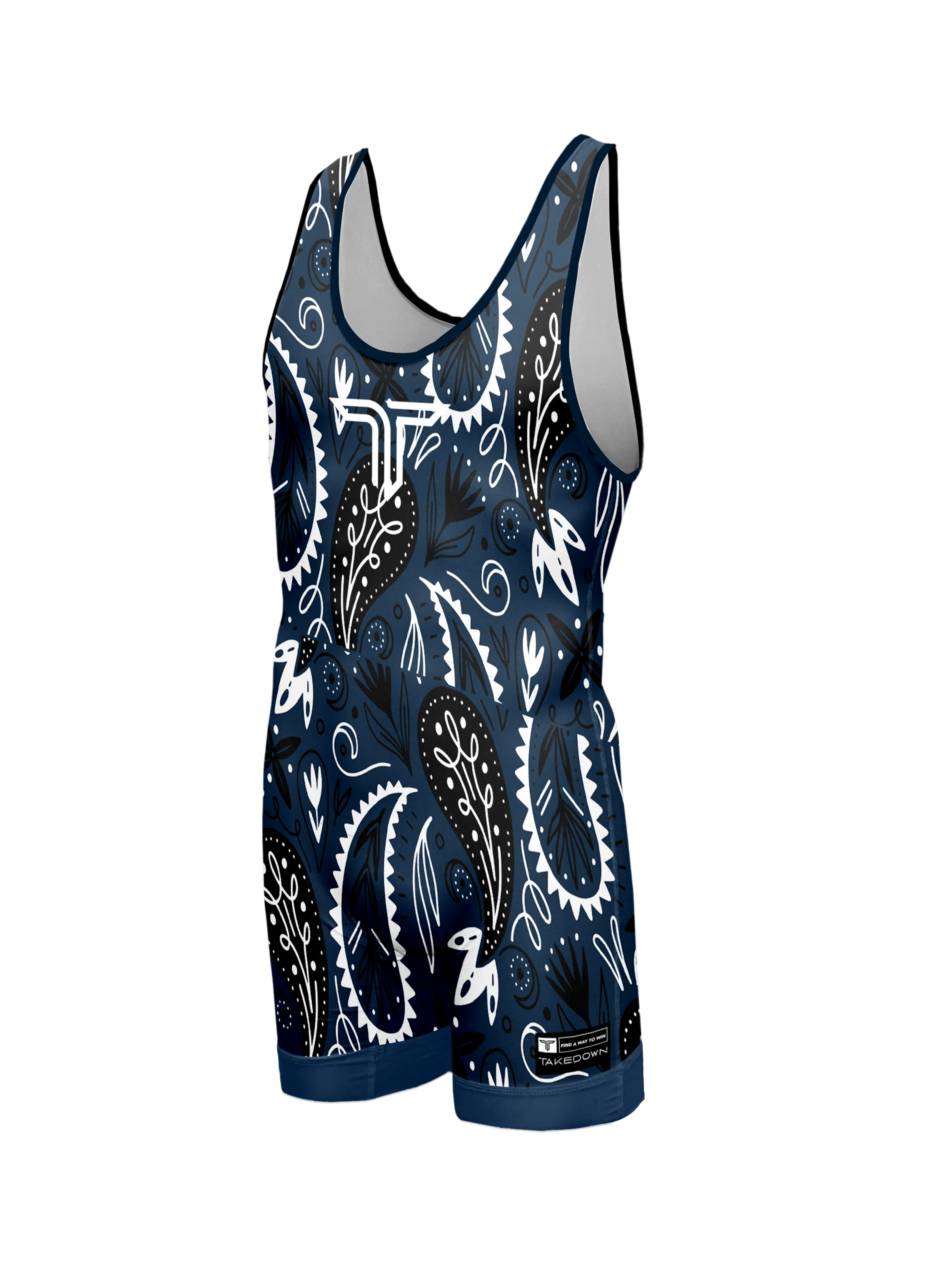 Bandana Wrestling Singlet - Blue