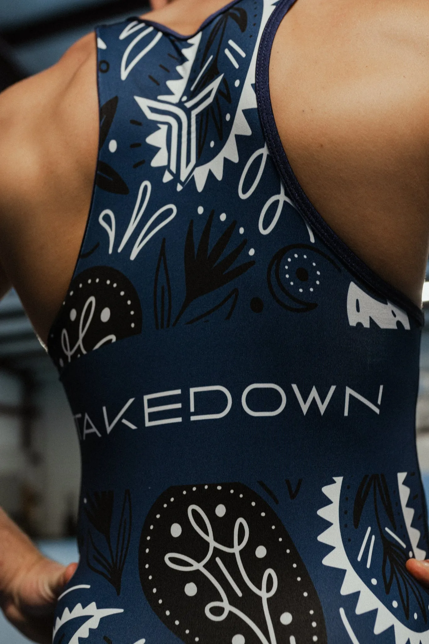 Bandana Wrestling Singlet - Blue