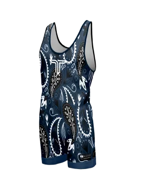Bandana Wrestling Singlet - Blue