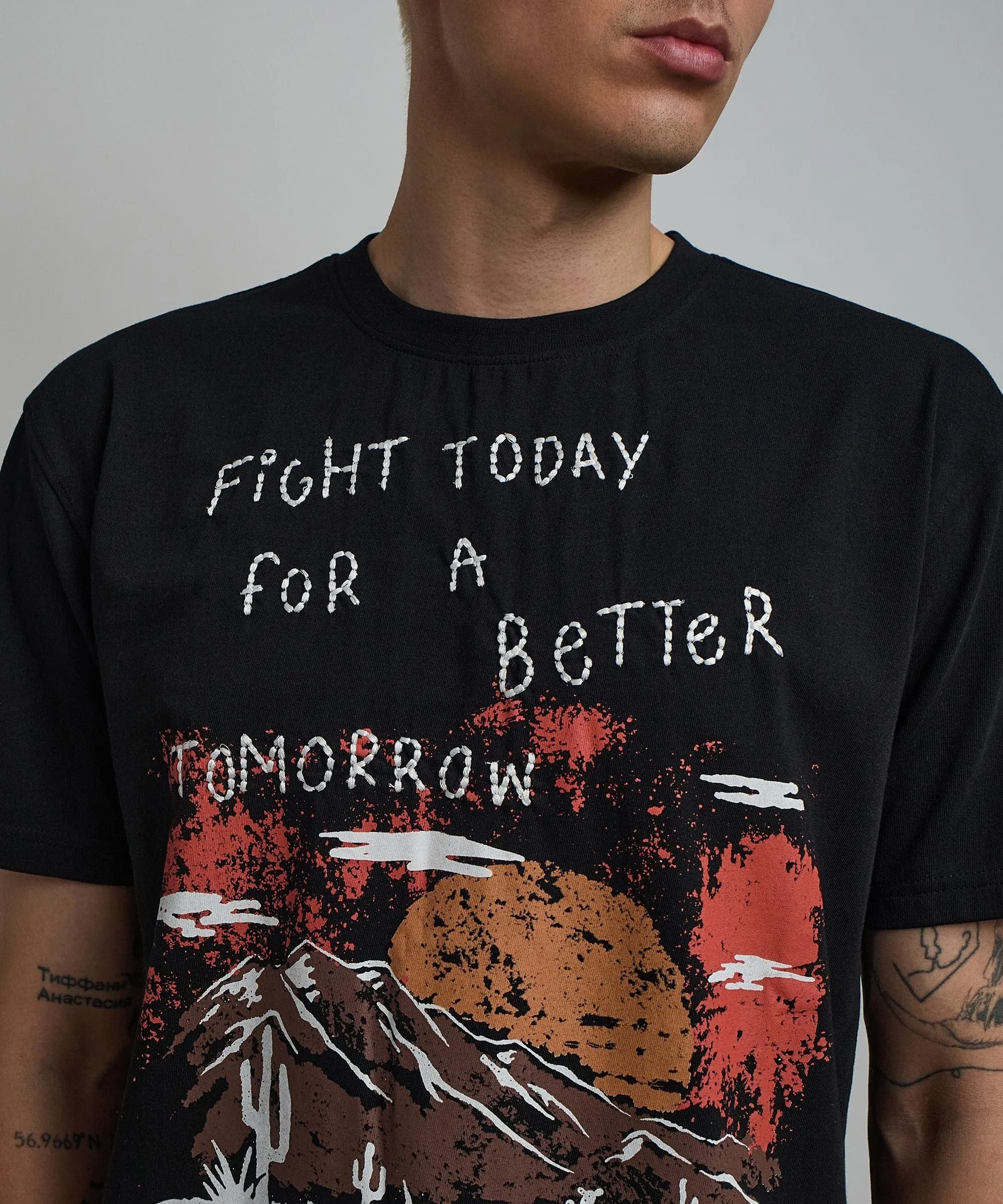 Better Tomorrow Embroidered Short Sleeve Tee - Black