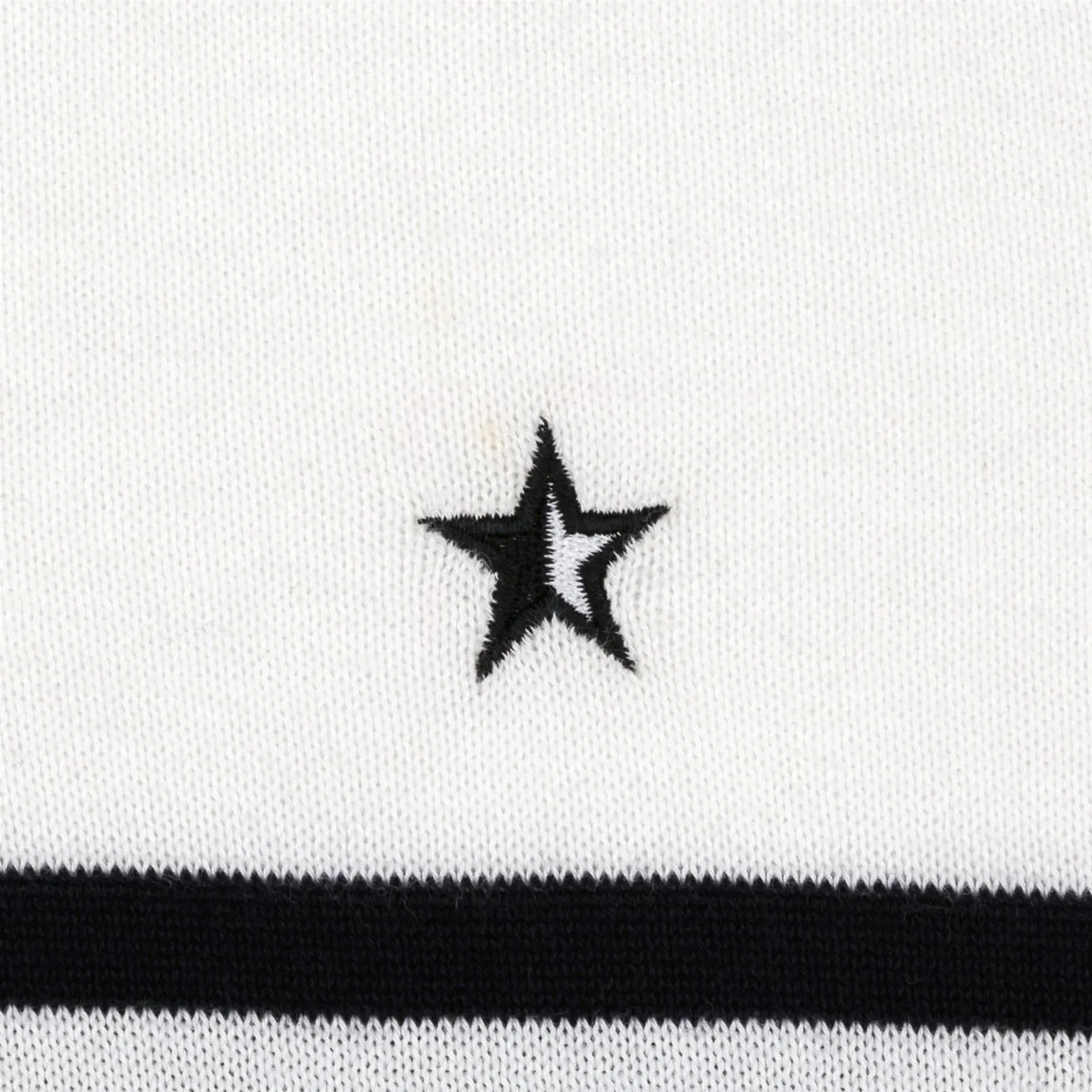 Breton Stripe Knit Polo White/Navy - AW22