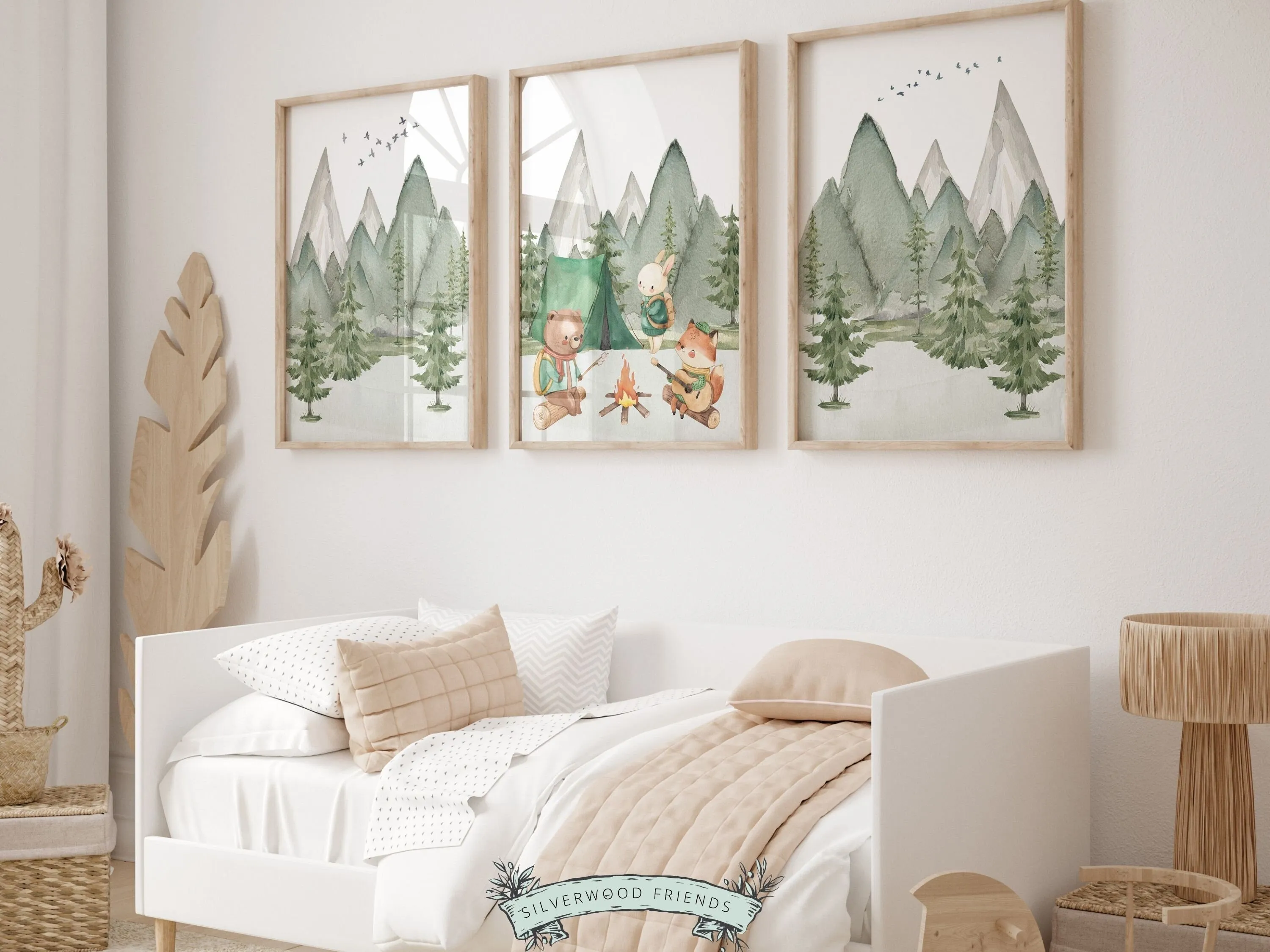 Camping Animals Nursery Print Set of 3