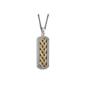 Celtic Weave Pendant, Sterling Silver & Yellow Gold