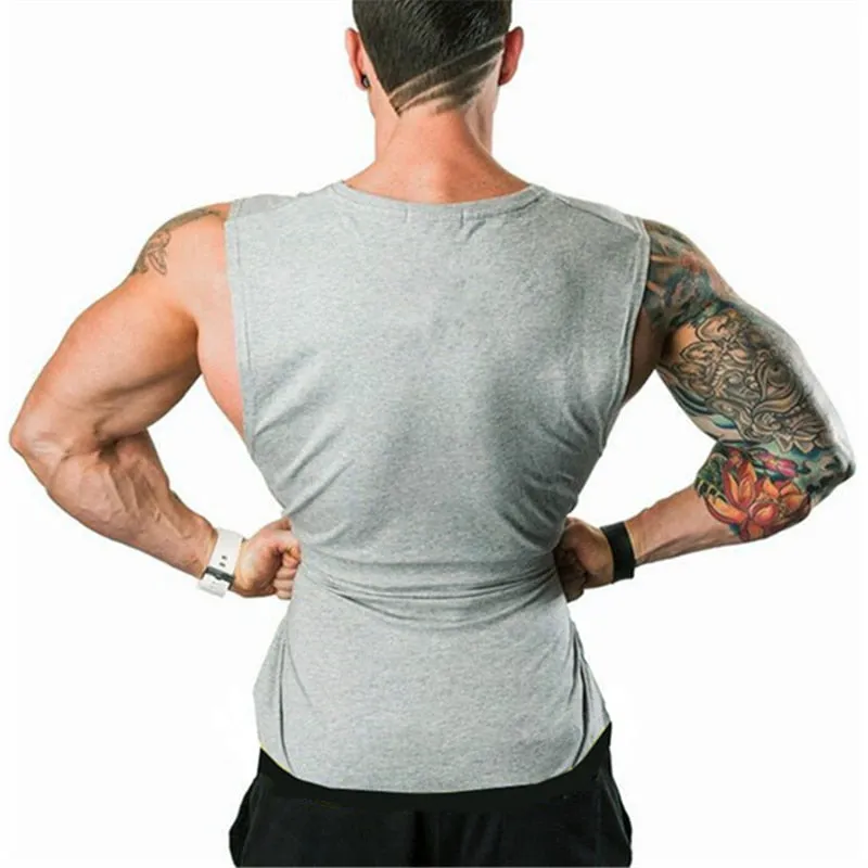 Clothing men's Gym Tank Tops Summer Cotton Slim Fit shirts Bodybuilding Sleeveless Undershirt Fitness tops tees