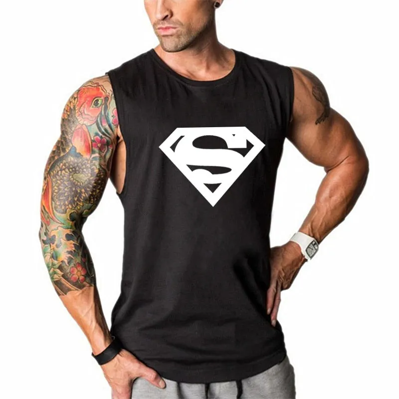 Clothing men's Gym Tank Tops Summer Cotton Slim Fit shirts Bodybuilding Sleeveless Undershirt Fitness tops tees
