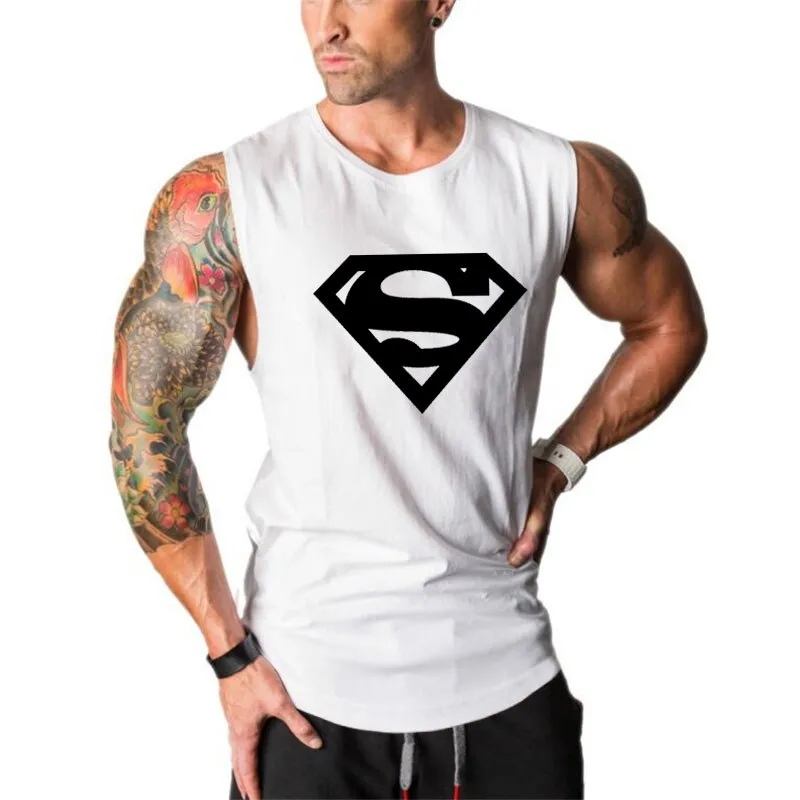 Clothing men's Gym Tank Tops Summer Cotton Slim Fit shirts Bodybuilding Sleeveless Undershirt Fitness tops tees