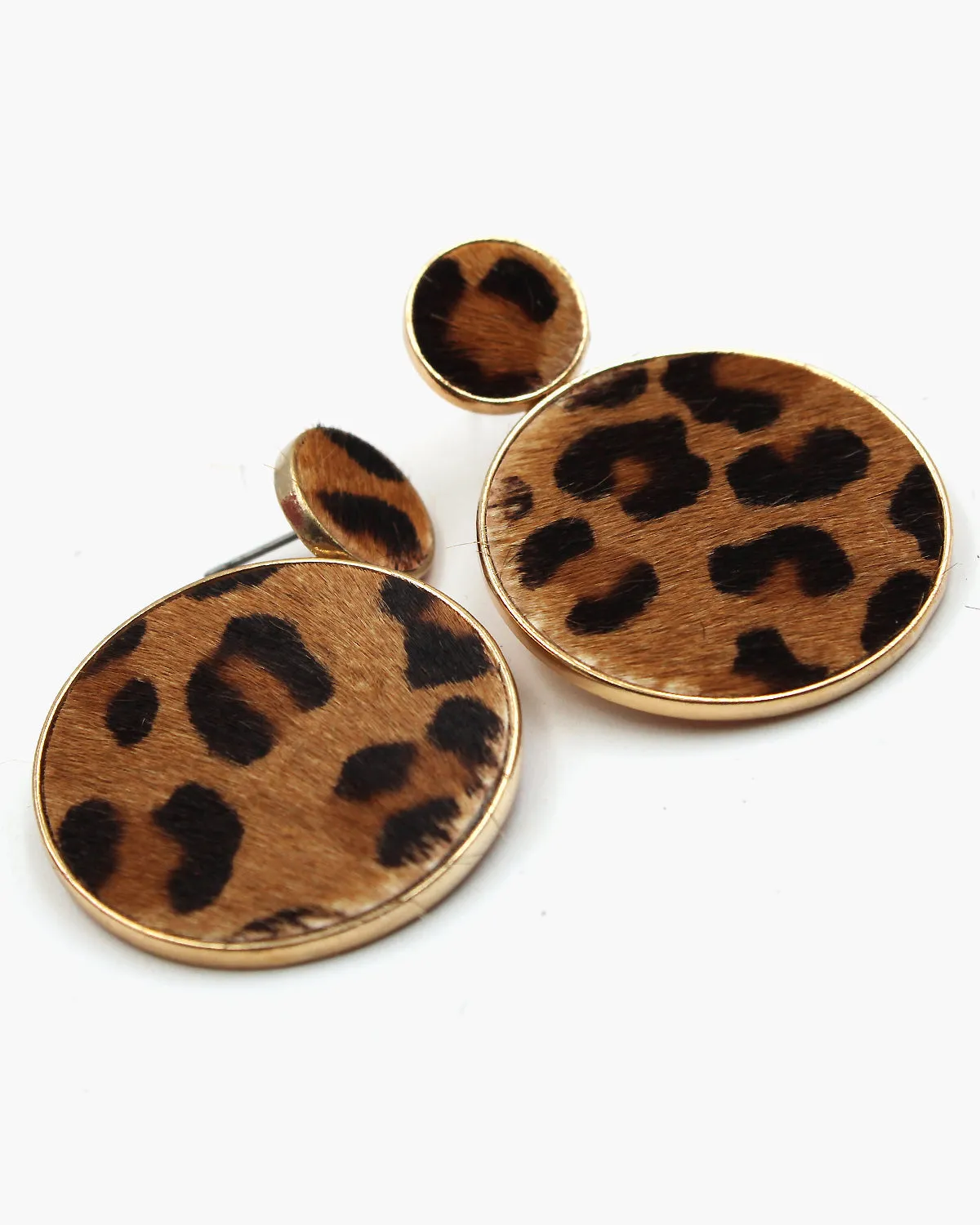 Cowhide Irregular Shape Dangle Earrings
