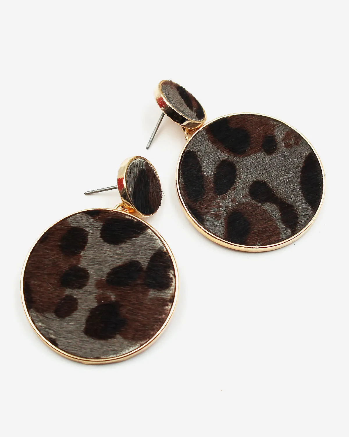 Cowhide Irregular Shape Dangle Earrings