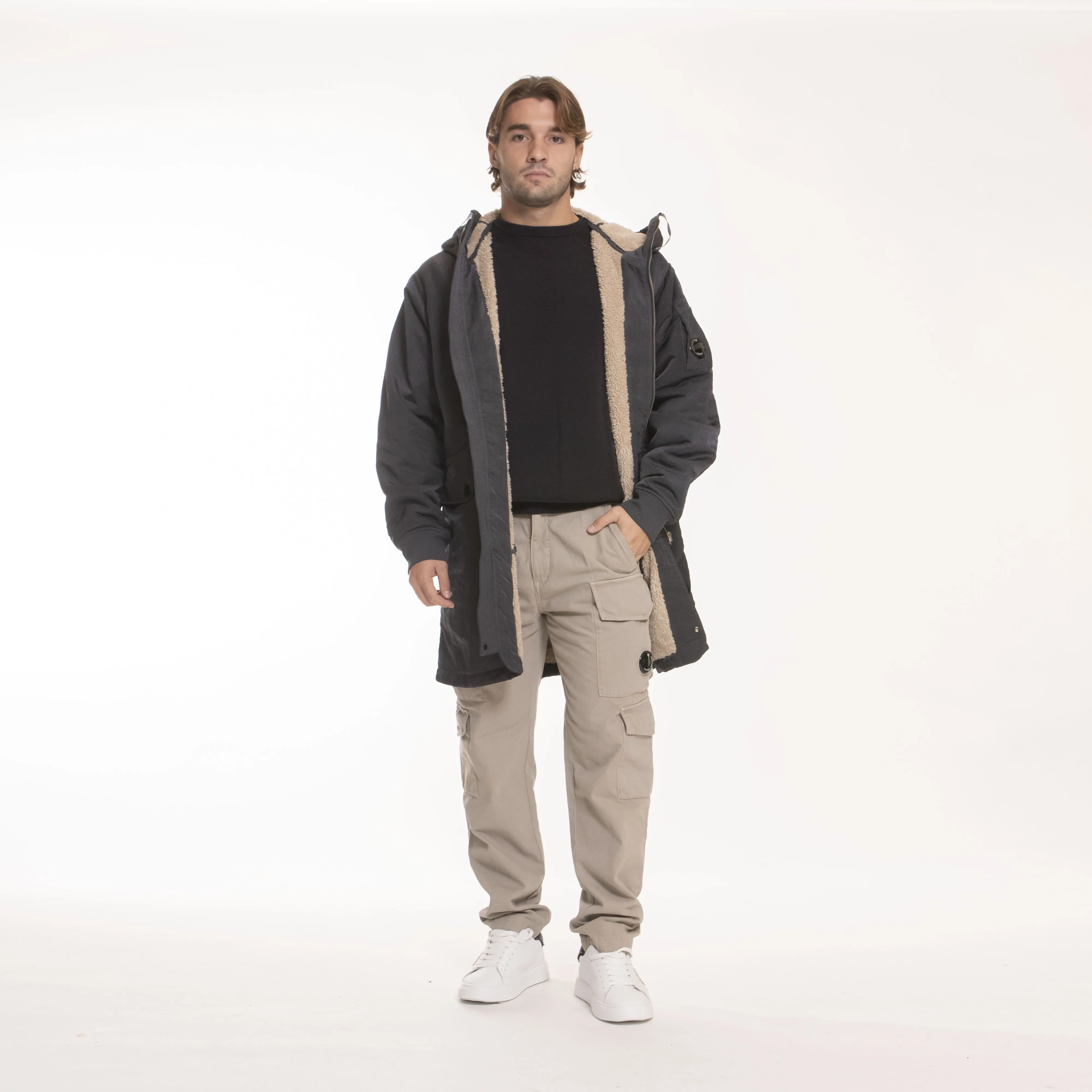 C.P. COMPANY OUTWEAR LONG JACKET NYLON BLACK