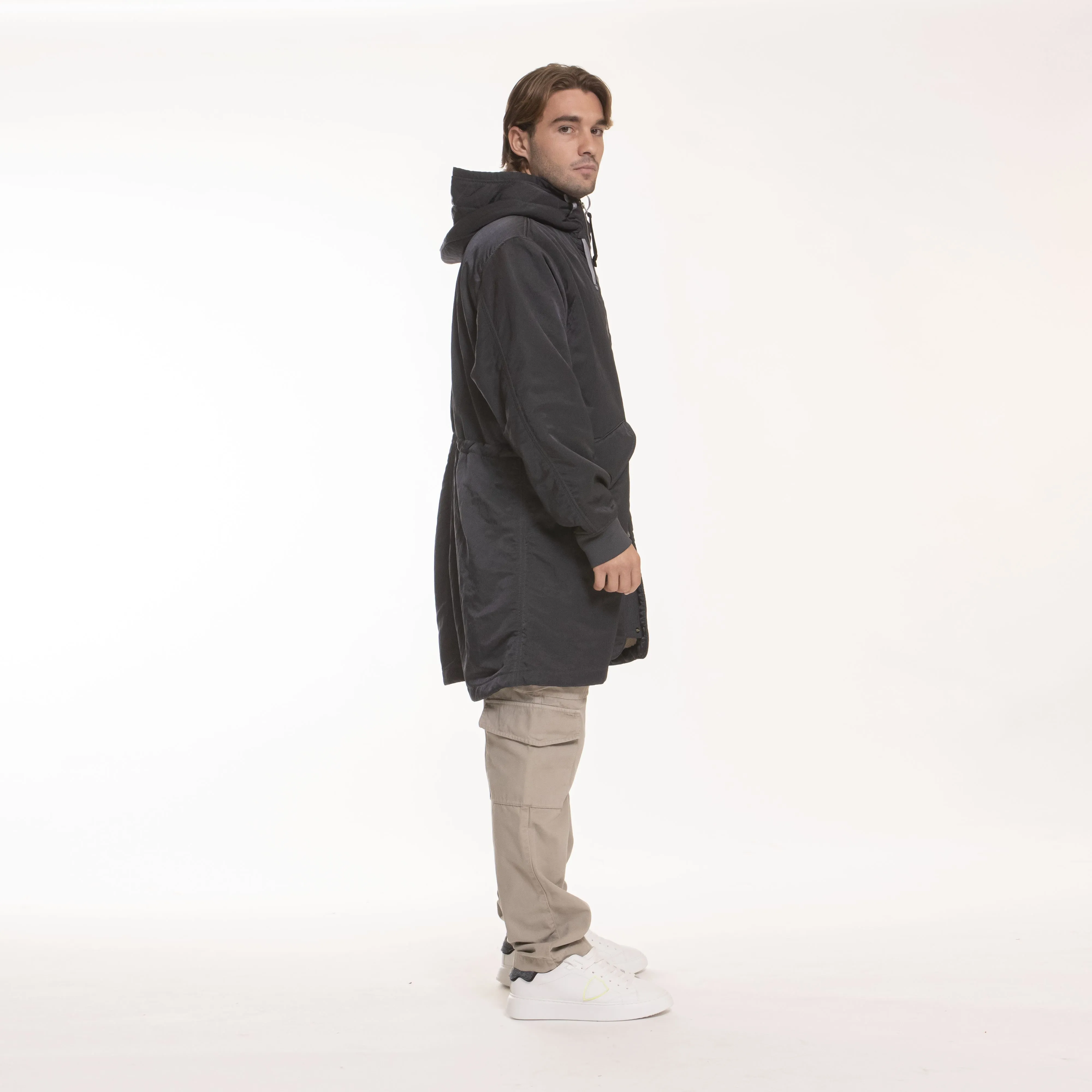 C.P. COMPANY OUTWEAR LONG JACKET NYLON BLACK