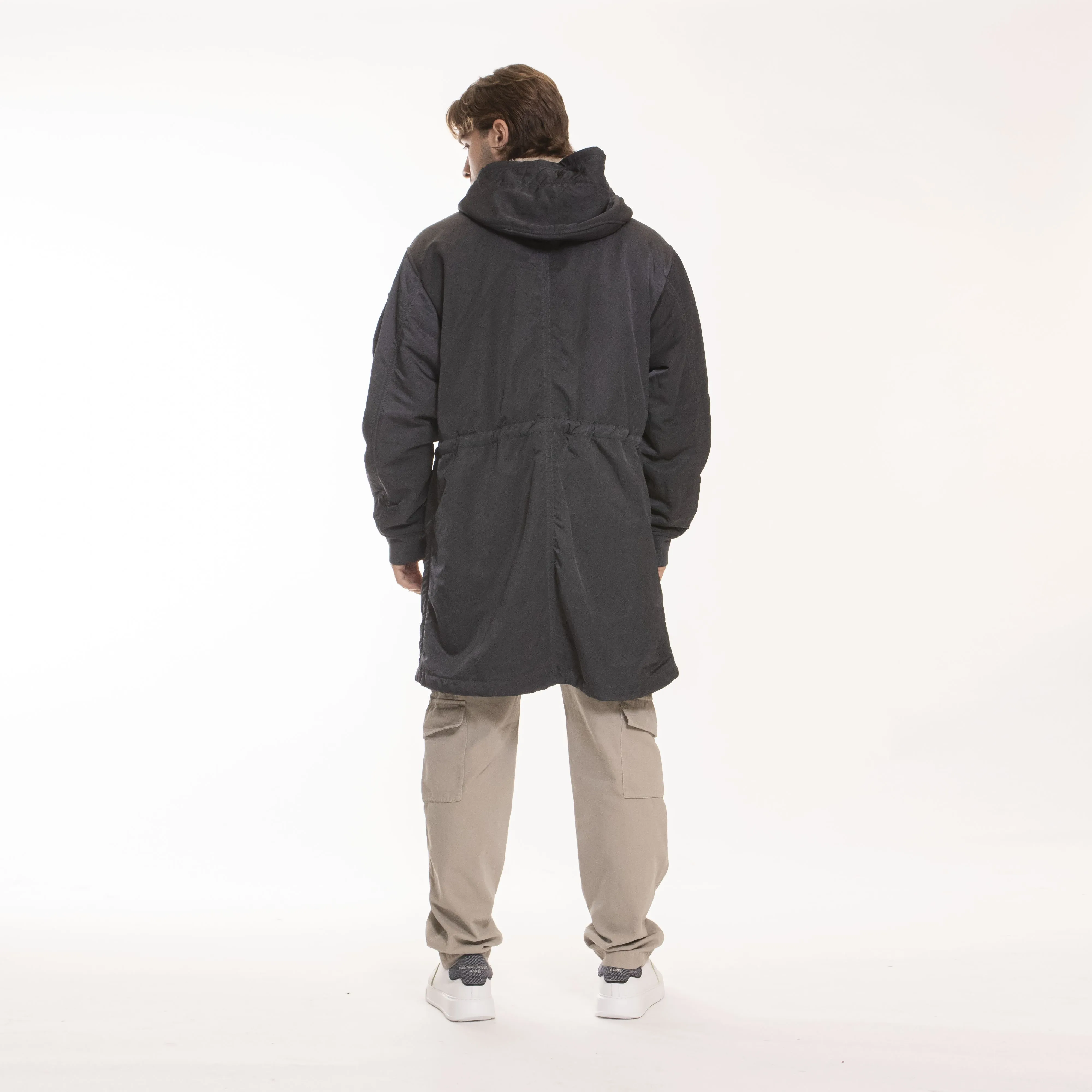 C.P. COMPANY OUTWEAR LONG JACKET NYLON BLACK