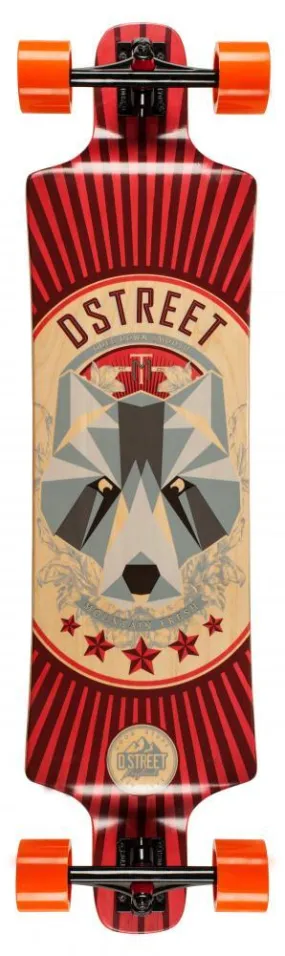D-Street Longboards Stag Drop Bear, Red