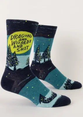 Dragons and Wizards and Shit Men's Socks