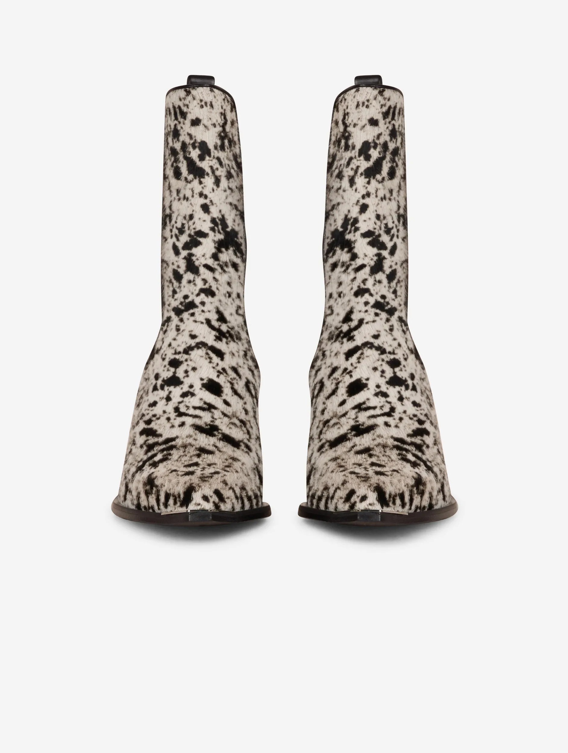 Elasticated ankle boots in calf hair leather