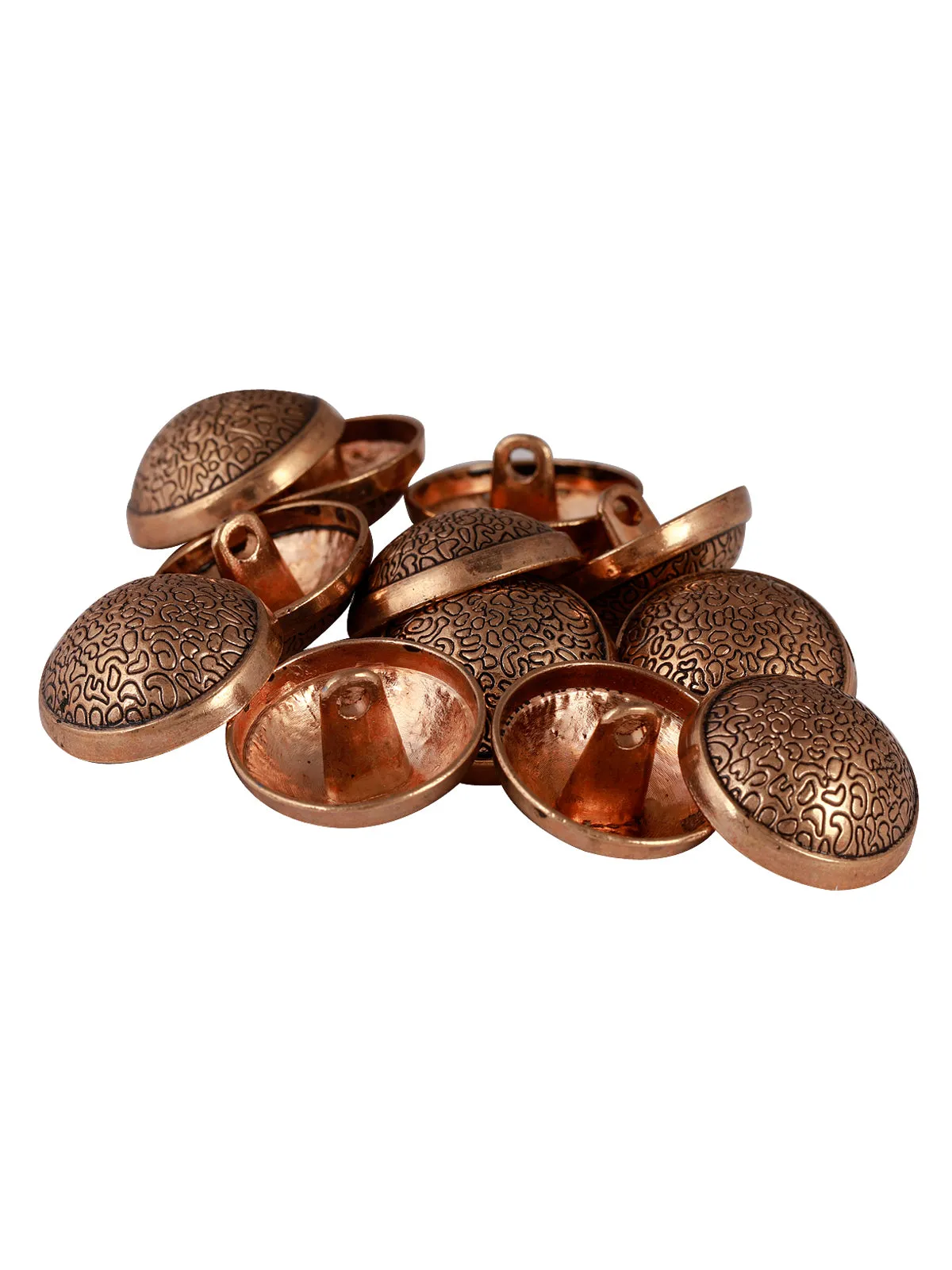 Engraved Design Round Shape Dome Shank Metal Button