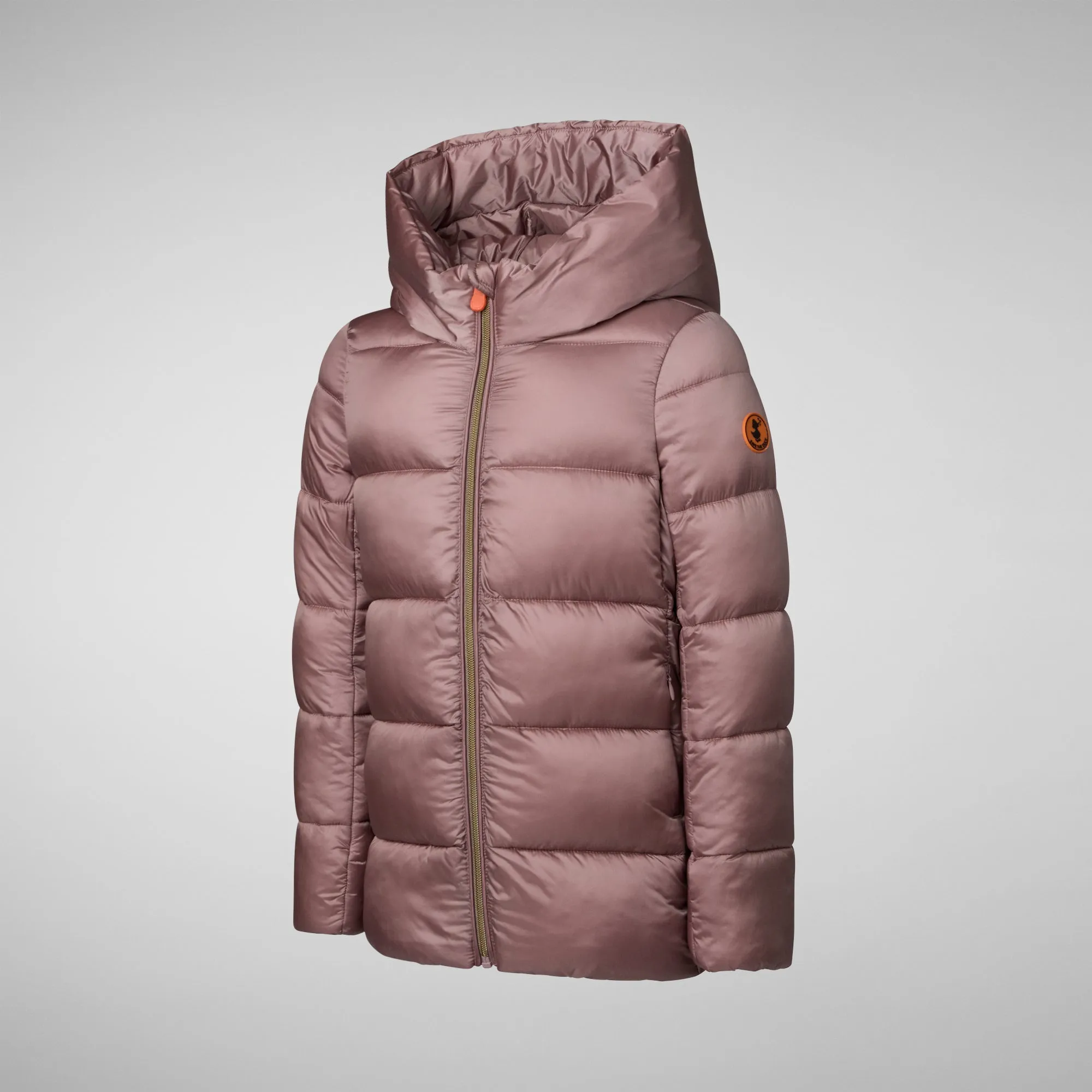 Girls' animal free puffer jacket Gracie in misty rose