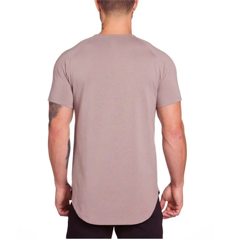 gym clothing extend hip hop street T-shirt Men's fitness bodybuilding silm fit summer Top Tees