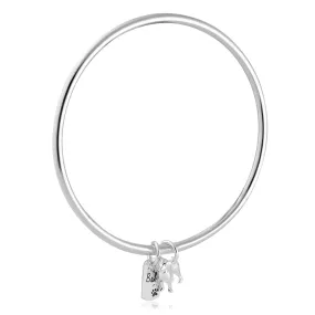 Jack Russell Terrier Personalised Dog Tag Silver Bangle