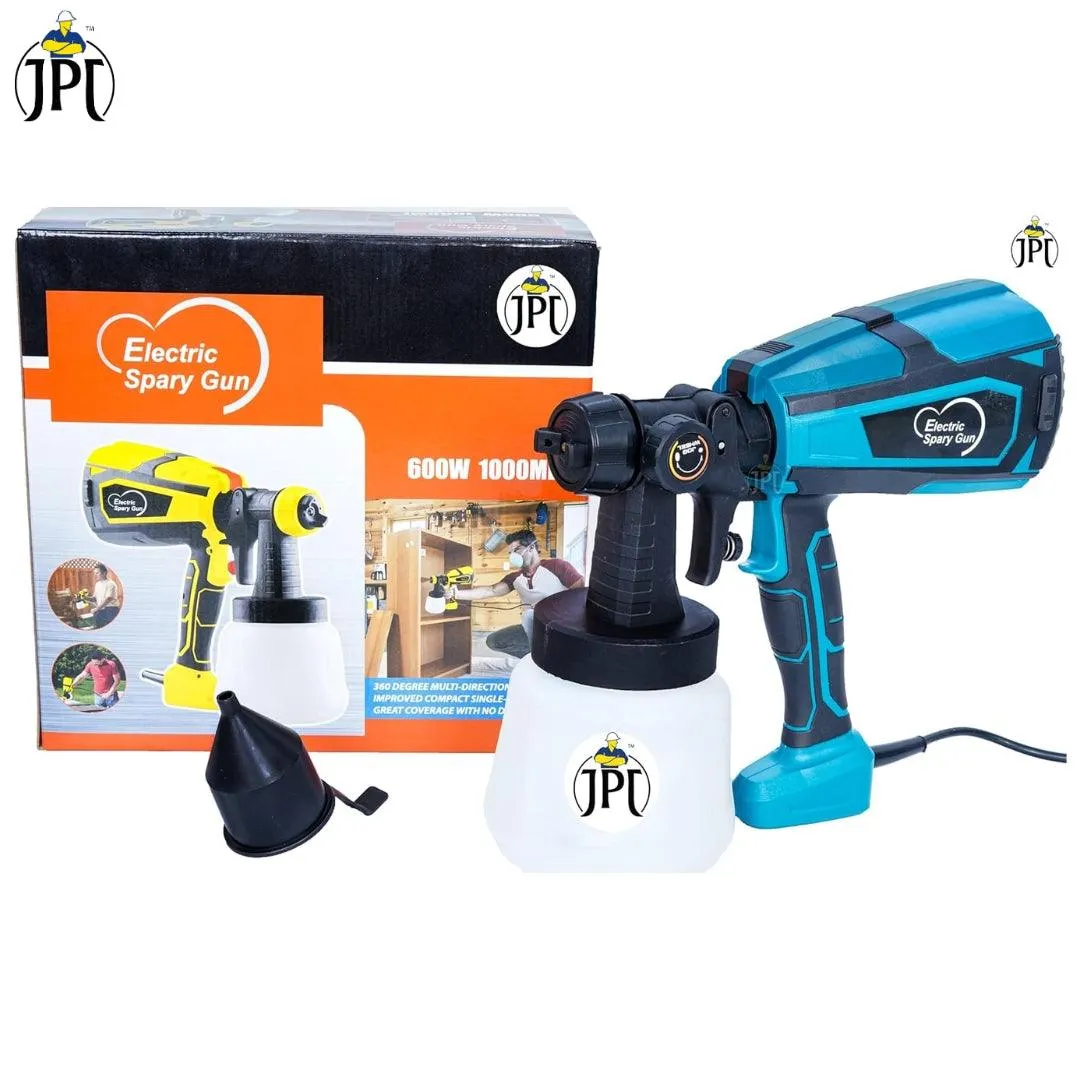 JPT 600W High Power HVLP Electric Paint Spray Machine | 3 Spray Patterns | 360° Directional Nozzle | 1000ml Detachable Container | Fast and Flawless Painting Perfection | Great Coverage and No Drips