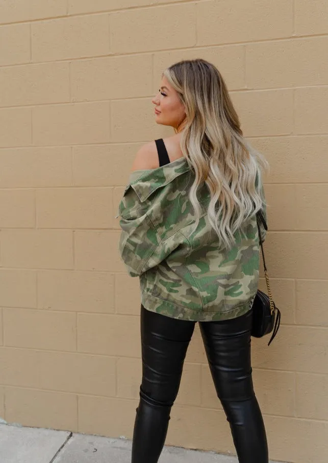 Lavish Neon Camo Denim Jacket