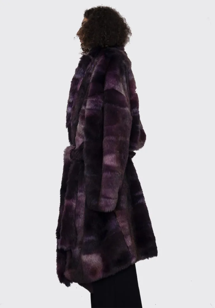 MANS AW-OUT03-003 MOTS COAT WITH BELT PURPLE