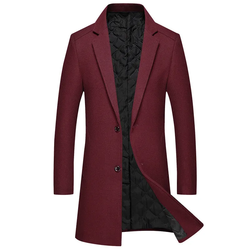 Men's Business Long Wool Coat