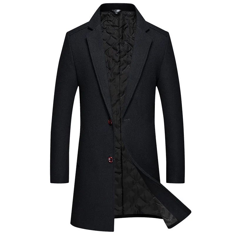 Men's Business Long Wool Coat