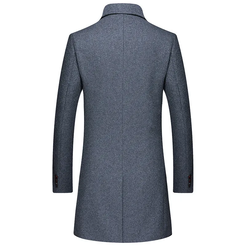 Men's Business Long Wool Coat