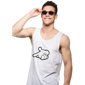 Mens Cartoon Hand Gun Tank Top
